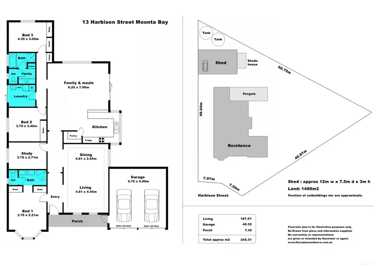 Floorplan of Homely house listing, 13 Harbison Street, Moonta Bay SA 5558