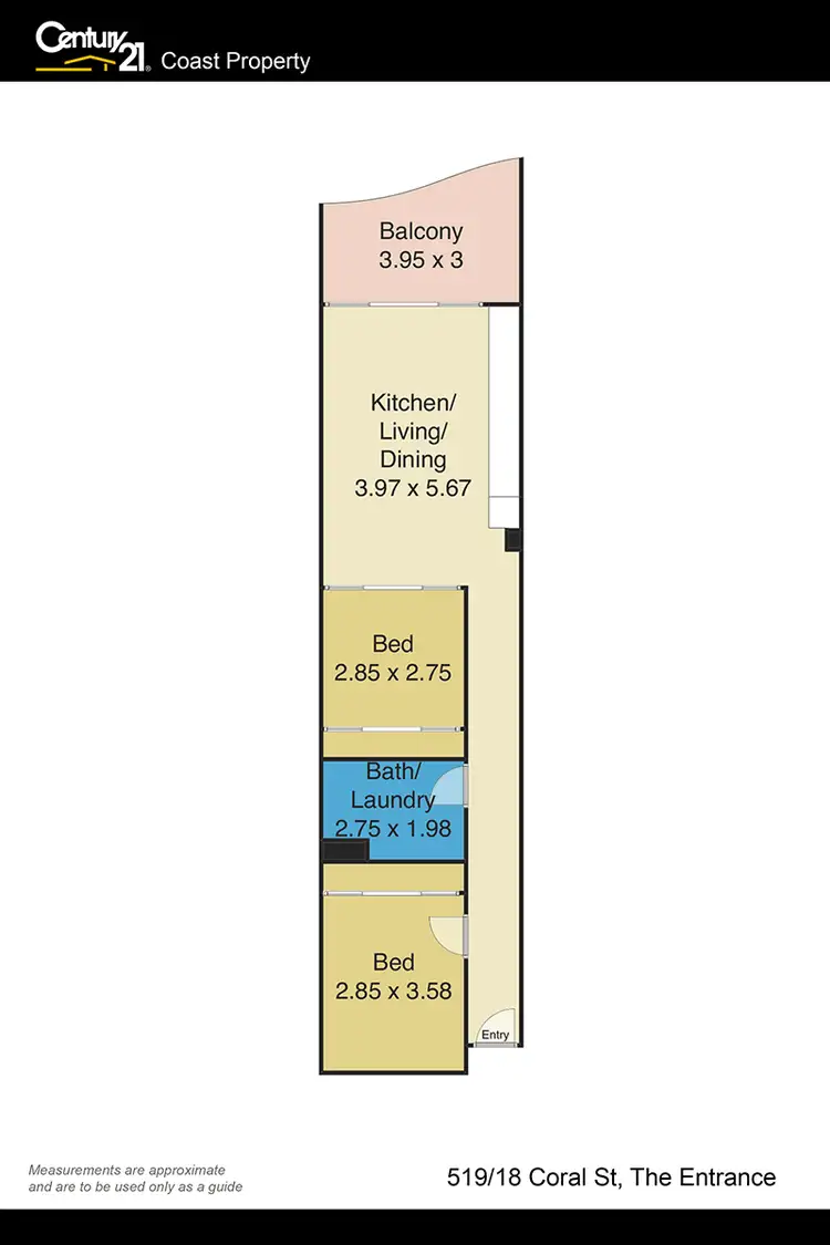 Floorplan of Homely unit listing, 519/18 Coral Street, The Entrance NSW 2261