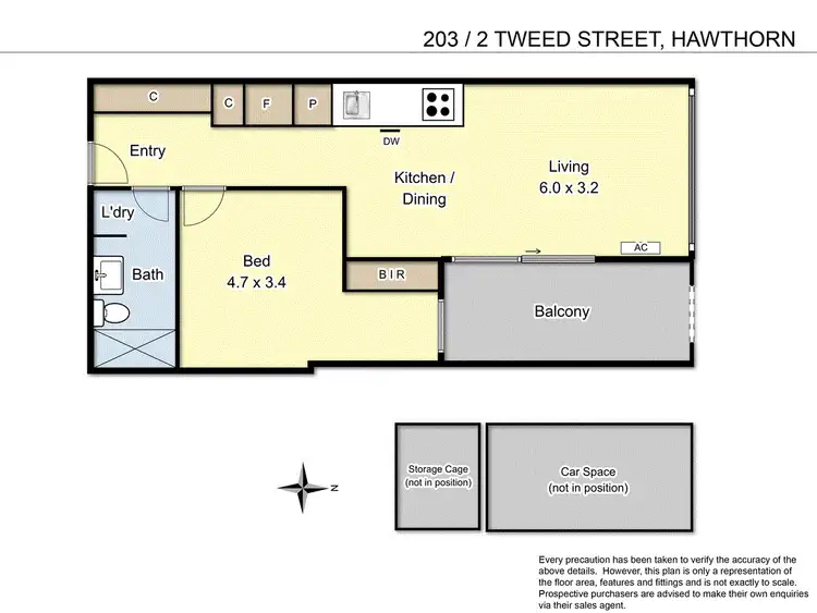 Floorplan of Homely apartment listing, 203/2 Tweed Street, Hawthorn VIC 3122