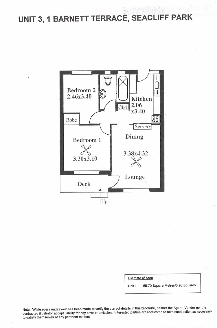Floorplan of Homely unit listing, 3/1 Barnett Tce, Seacliff Park SA 5049