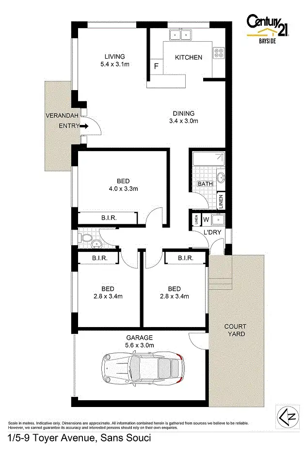 Floorplan of Homely villa listing, 1/5-9 Toyer Avenue, Sans Souci NSW 2219