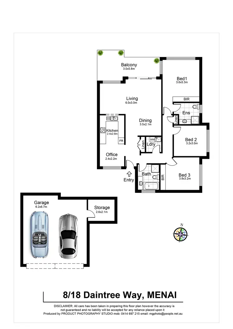 Floorplan of Homely unit listing, 8/18 Daintree Way, Menai NSW 2234