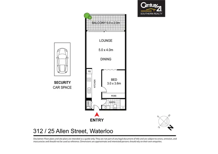 Floorplan of Homely apartment listing, 312/25 Allen Street, Waterloo NSW 2017