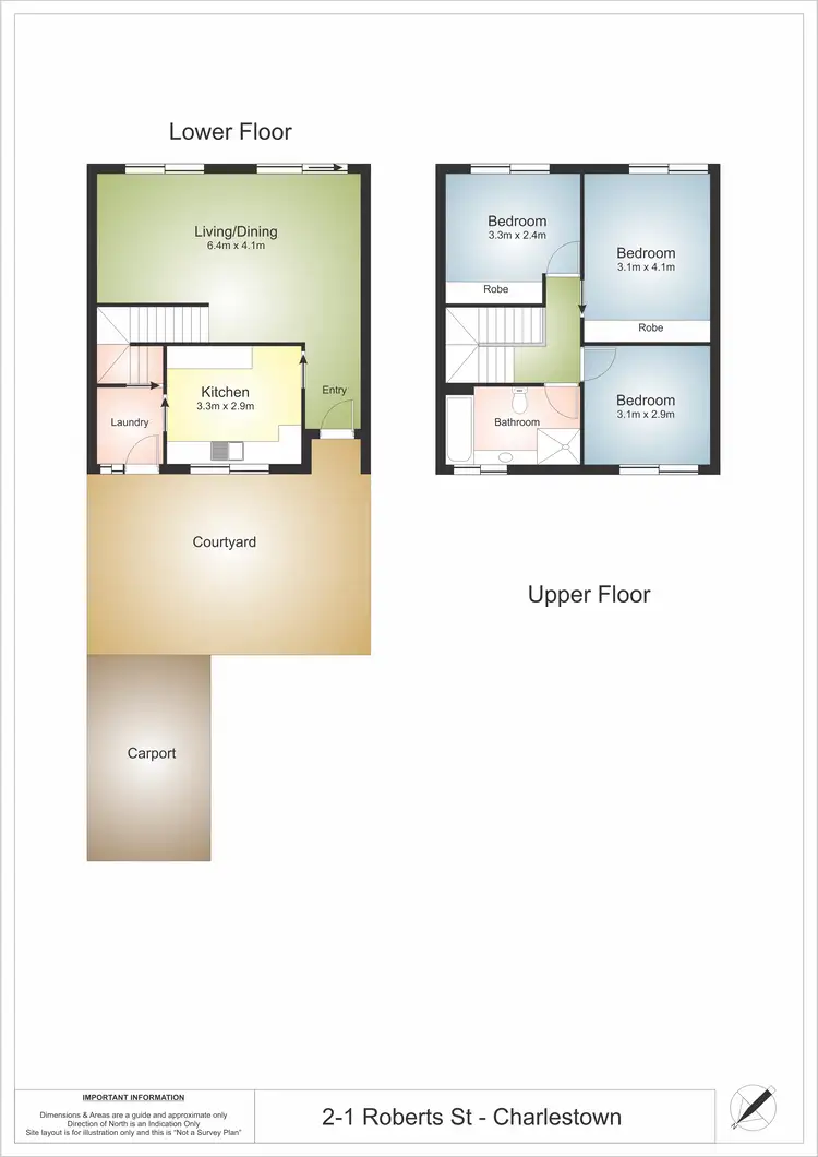 Floorplan of Homely townhouse listing, 2/1 Roberts Street, Charlestown NSW 2290