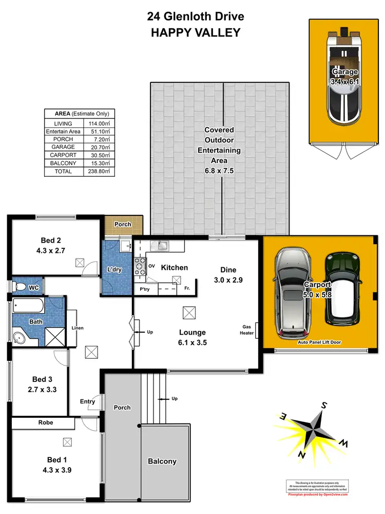Floorplan of Homely house listing, 24 Glenloth Drive, Happy Valley SA 5159