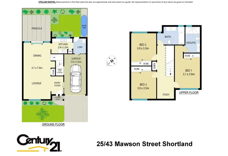 Floorplan of Homely townhouse listing, 25/43 Mawson Street, Shortland NSW 2307