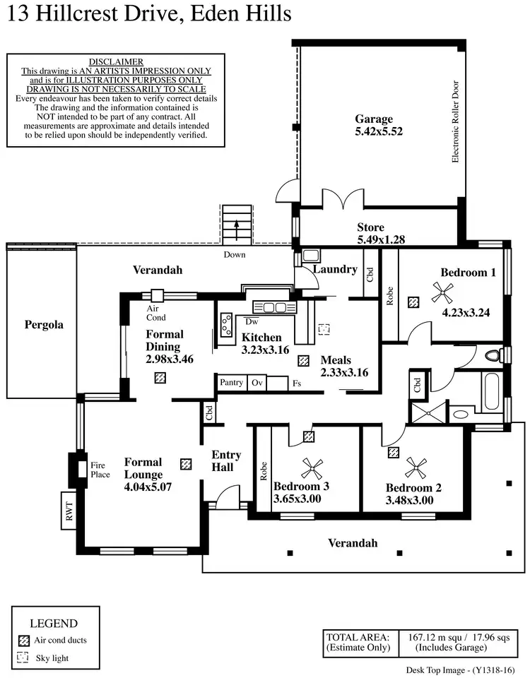 Floorplan of Homely house listing, 13 Hillcrest Drive, Eden Hills SA 5050