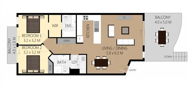Floorplan of Homely apartment listing, 154/10-16 Alexandra Avenue, Mermaid Beach QLD 4218