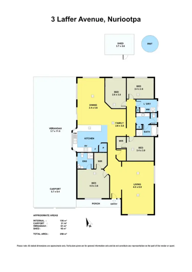 Floorplan of Homely house listing, 3 Laffer Ave, Nuriootpa SA 5355