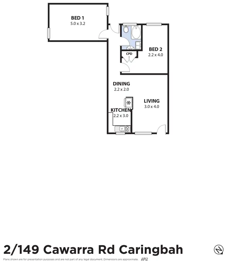 Floorplan of Homely unit listing, 2/149 Cawarra Road, Caringbah NSW 2229