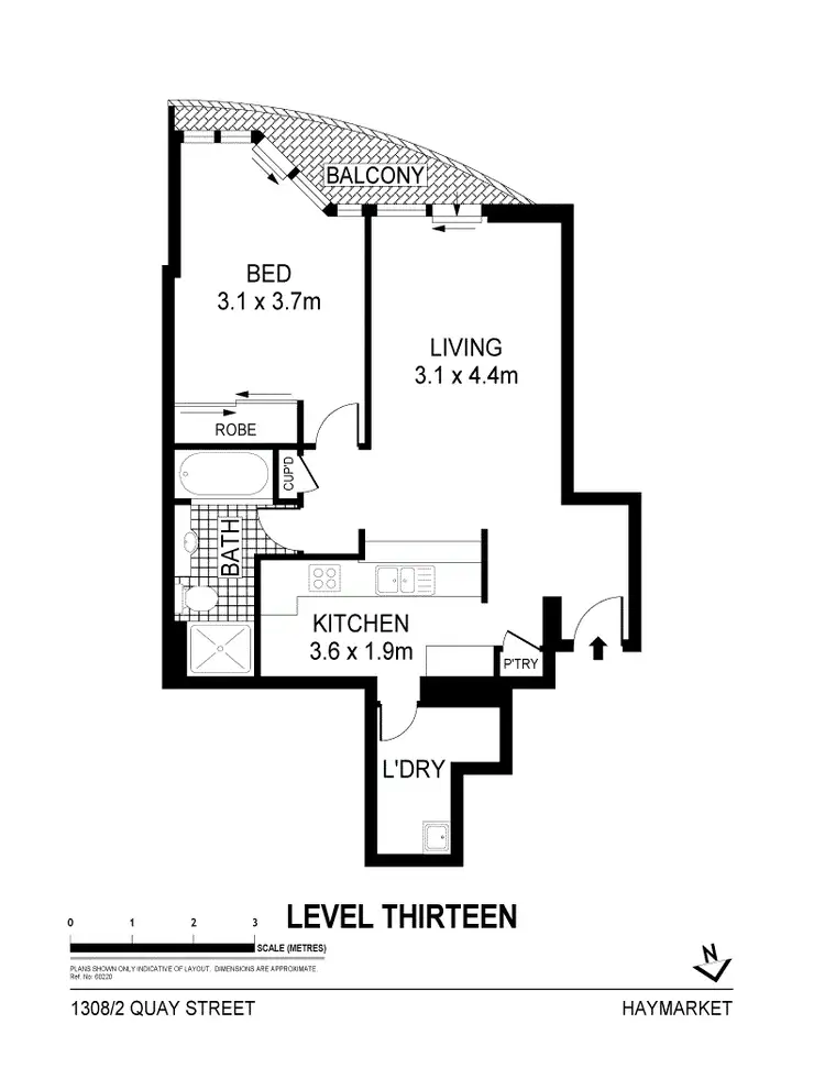 Floorplan of Homely apartment listing, 2 Quay Street, Sydney NSW 2000