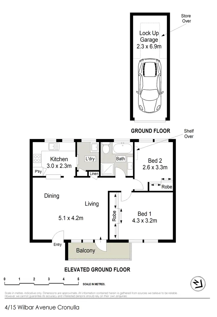 Floorplan of Homely unit listing, 4/15 Wilbar Road, Cronulla NSW 2230