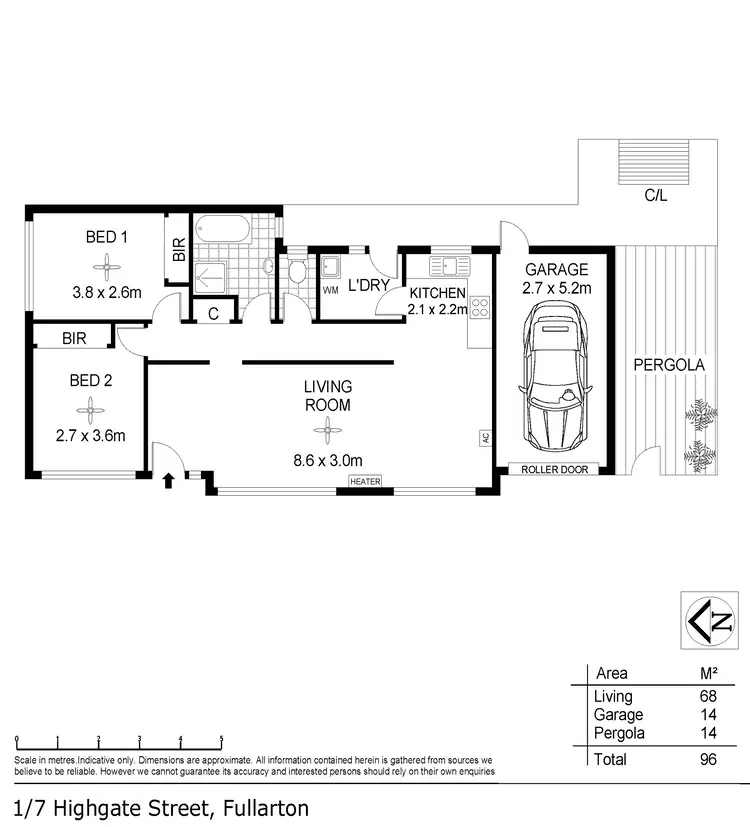 Floorplan of Homely unit listing, 1/7 Highgate Street, Fullarton SA 5063
