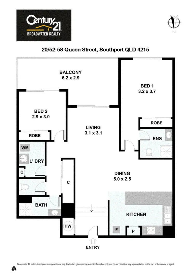 Floorplan of Homely apartment listing, 20/52 Queen Street, Southport QLD 4215