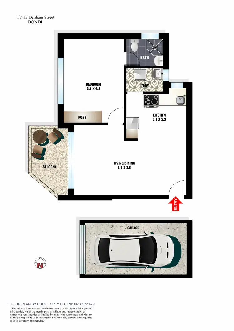 Floorplan of Homely apartment listing, 1/7-13 Denham Street, Bondi NSW 2026