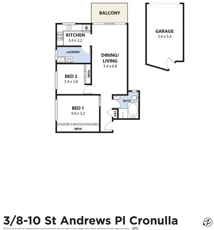 Floorplan of Homely unit listing, 3/8-10 St Andrews Place, Cronulla NSW 2230