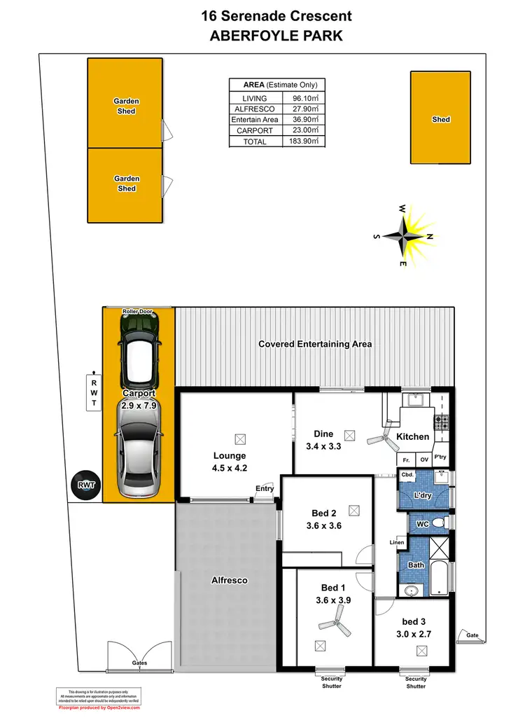 Floorplan of Homely house listing, 16 Serenade Crescent, Aberfoyle Park SA 5159