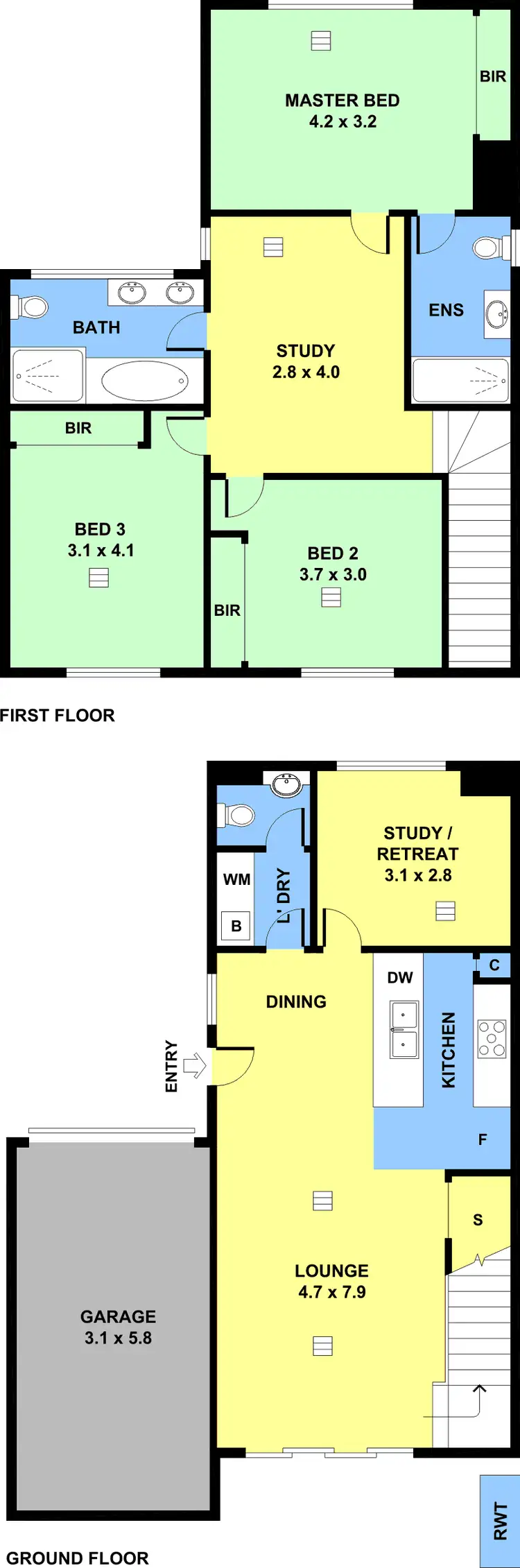 Floorplan of Homely townhouse listing, 6B Coralie Street, Plympton SA 5038