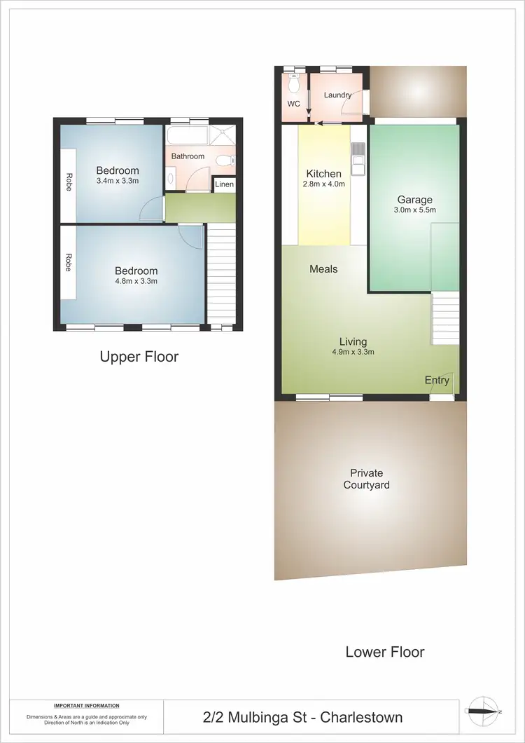 Floorplan of Homely townhouse listing, 2/2 Mulbinga Street, Charlestown NSW 2290