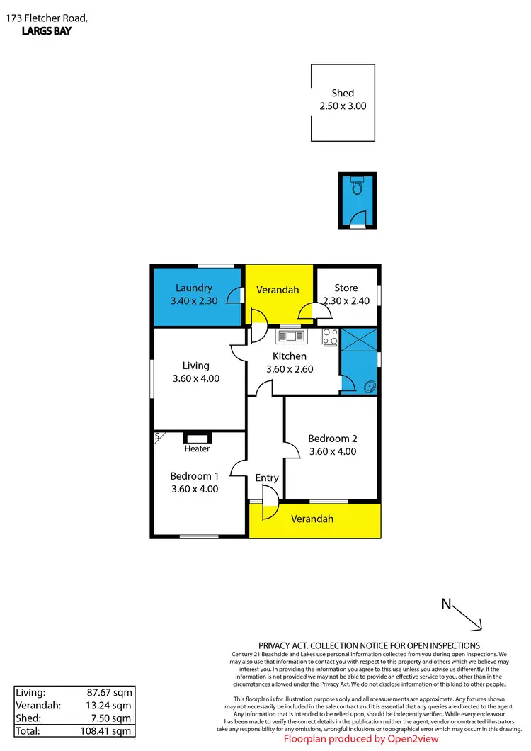 Floorplan of Homely house listing, 173 Fletcher Road, Largs Bay SA 5016