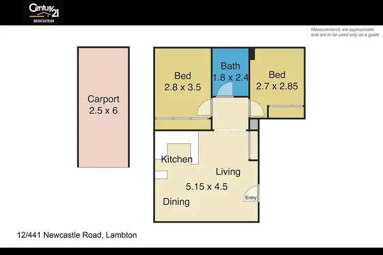 Floorplan of Homely unit listing, 12/441 Newcastle Road, Lambton NSW 2299