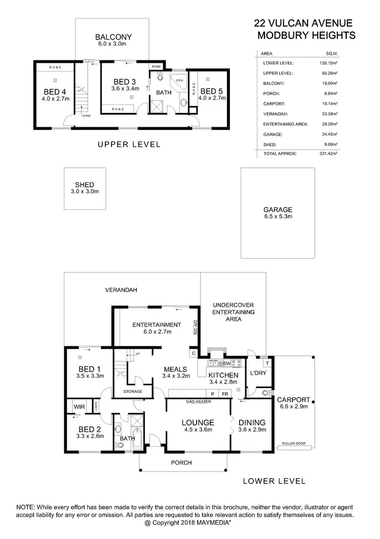 Floorplan of Homely house listing, 22 Vulcan Avenue, Modbury Heights SA 5092