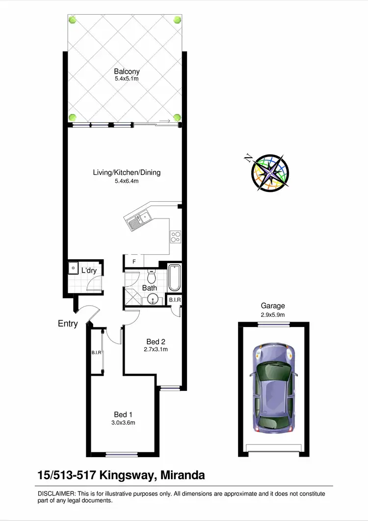 Floorplan of Homely apartment listing, 15/513-517 Kingsway, Miranda NSW 2228