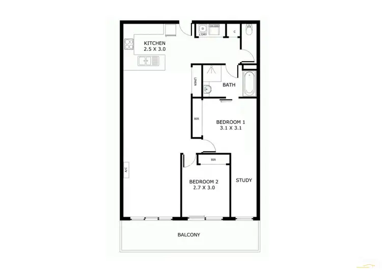Floorplan of Homely apartment listing, 8/213 Normanby Road, Notting Hill VIC 3168