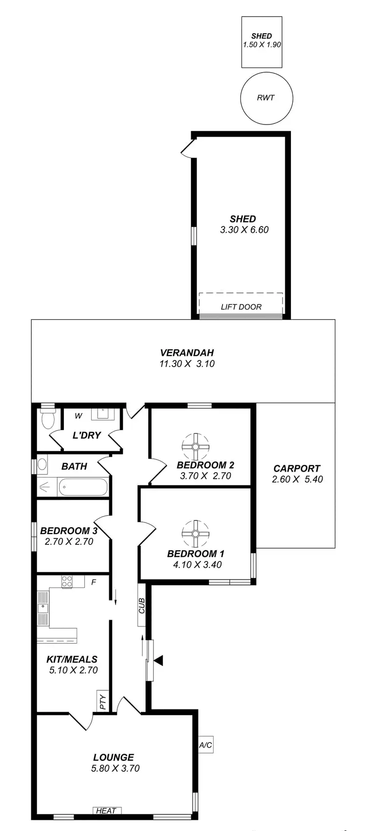 Floorplan of Homely house listing, 45 Waterhouse Road, South Plympton SA 5038