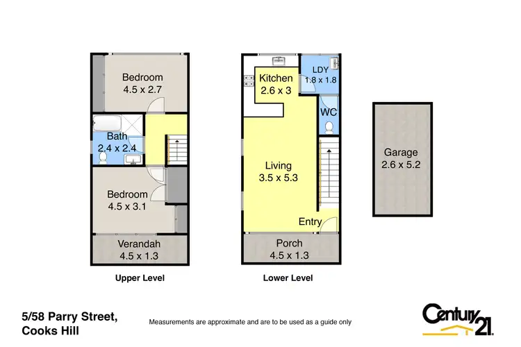 Floorplan of Homely townhouse listing, 5/58 Parry Street, Cooks Hill NSW 2300