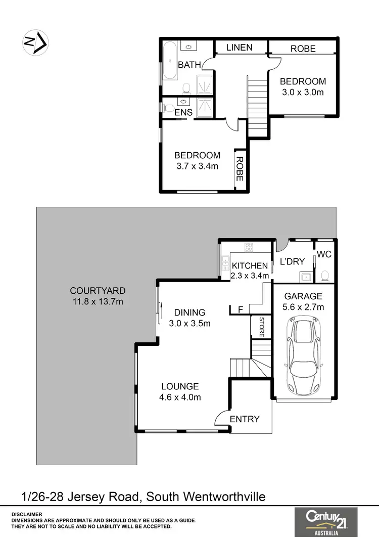 Floorplan of Homely townhouse listing, 1/26-28 Jersey Road, South Wentworthville NSW 2145