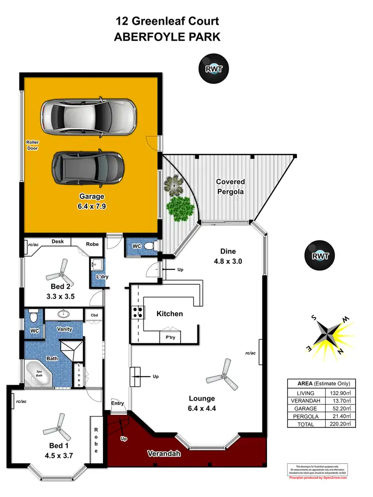 Floorplan of Homely house listing, 12 Greenleaf Court, Aberfoyle Park SA 5159