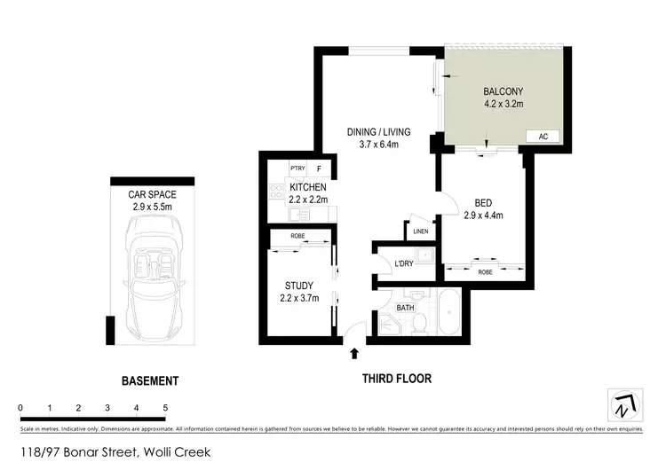 Floorplan of Homely apartment listing, 118/97 Bonar St, Wolli Creek NSW 2205