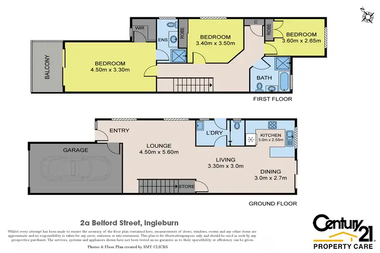 Floorplan of Homely semi-detached listing, 2A Belford St, Ingleburn NSW 2565