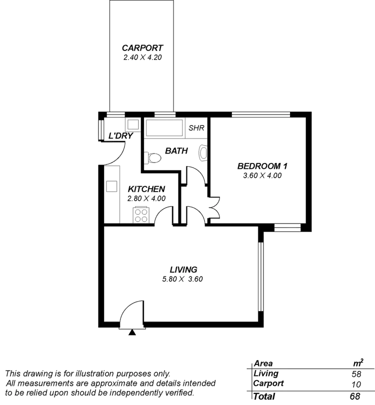 Floorplan of Homely unit listing, 5/14 Byron Street, Glenelg SA 5045