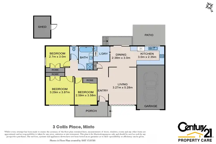 Floorplan of Homely house listing, 3 Collis Pl, Minto NSW 2566