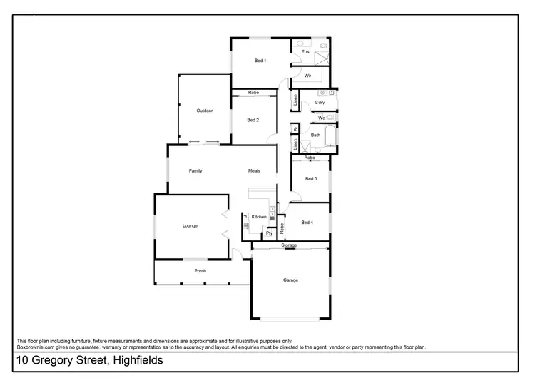 Floorplan of Homely house listing, 10 Gregory Court, Highfields QLD 4352