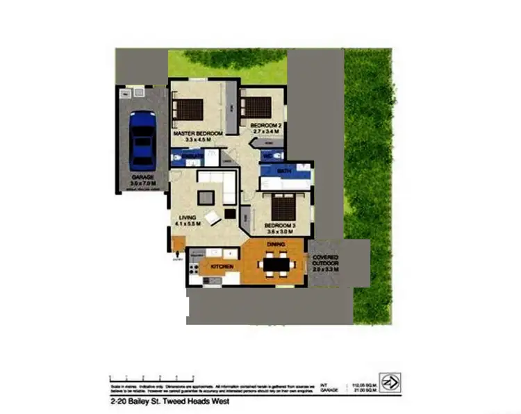 Floorplan of Homely semi-detached listing, 2/20 Bailey Street, Tweed Heads West NSW 2485