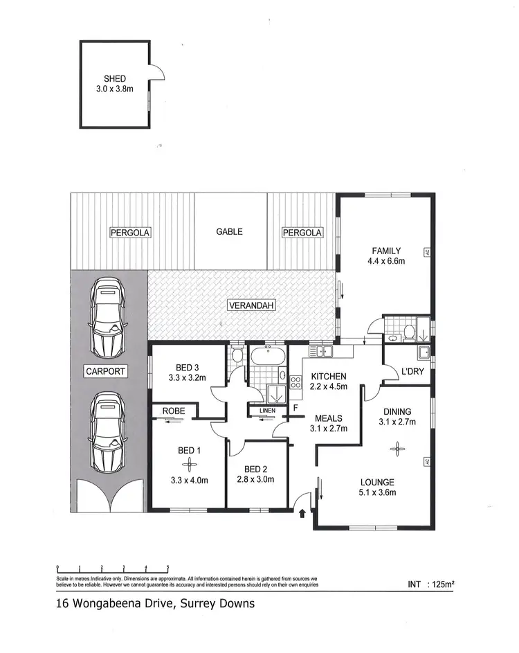 Floorplan of Homely house listing, 16 Wongabeena Drive, Surrey Downs SA 5126