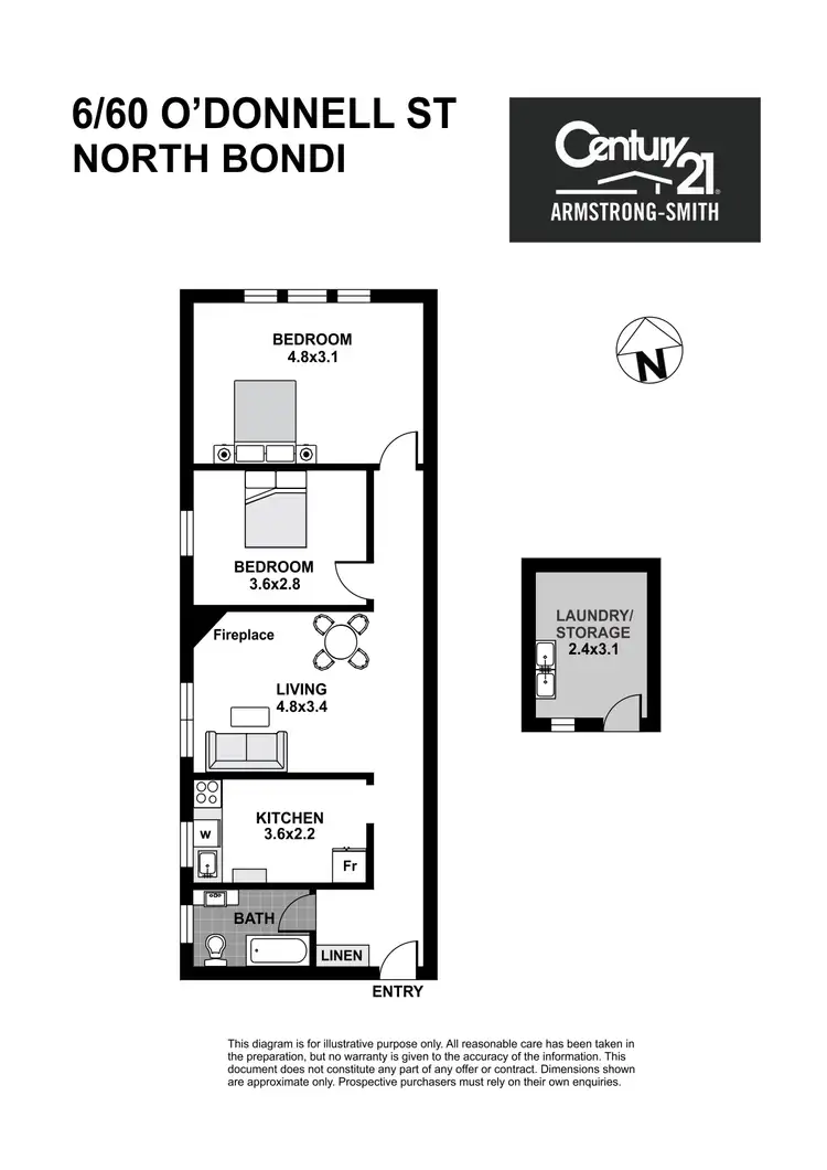 Floorplan of Homely apartment listing, 6/60 O'Donnell Street, North Bondi NSW 2026
