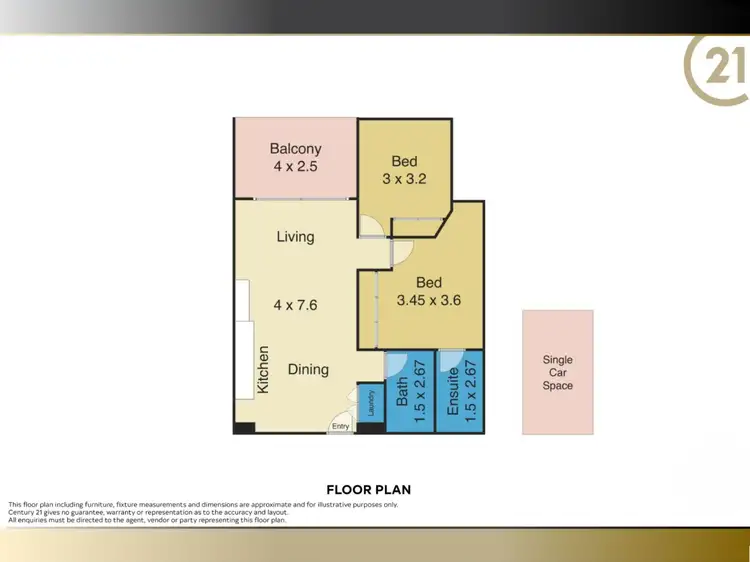 Floorplan of Homely apartment listing, 202/7 Wickham Street, Wickham NSW 2293