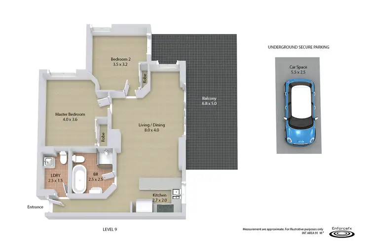 Floorplan of Homely apartment listing, 909/1 Spencer Street, Fairfield NSW 2165