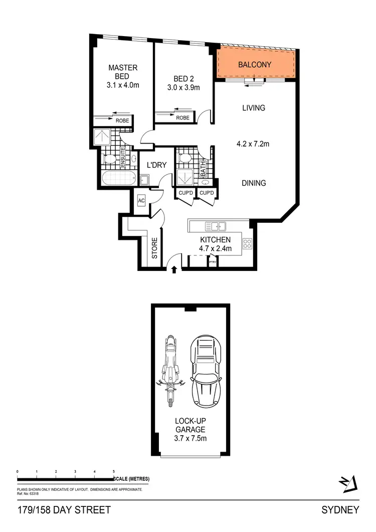 Floorplan of Homely apartment listing, 179/158 Day Street, Sydney NSW 2000
