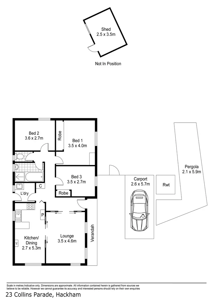Floorplan of Homely house listing, 23 Collins Parade, Hackham SA 5163