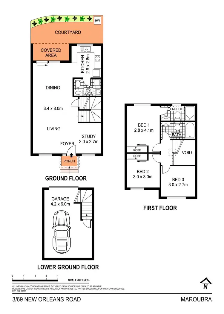 Floorplan of Homely townhouse listing, 3/69 New Orleans Crescent, Maroubra NSW 2035