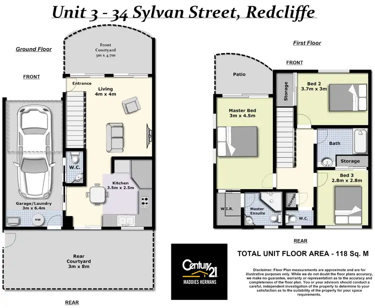 Floorplan of Homely townhouse listing, 3/34 Silvyn Street, Redcliffe QLD 4020