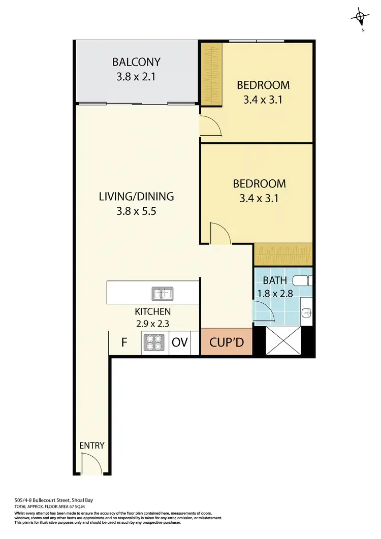 Floorplan of Homely apartment listing, 505/4-8 Bullecourt Street, Shoal Bay NSW 2315