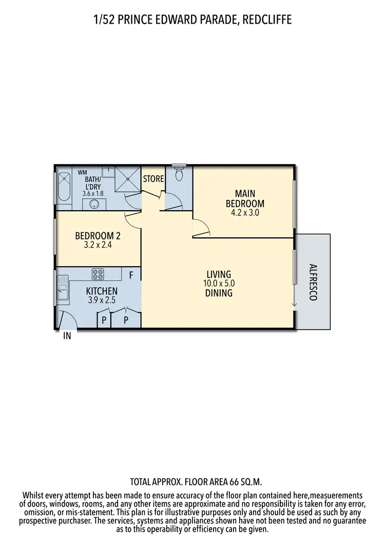 Floorplan of Homely unit listing, 1/52 Prince Edward Pde, Redcliffe QLD 4020