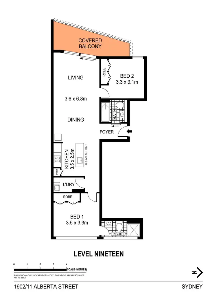 Floorplan of Homely apartment listing, 1902/11 Alberta Street, Sydney NSW 2000