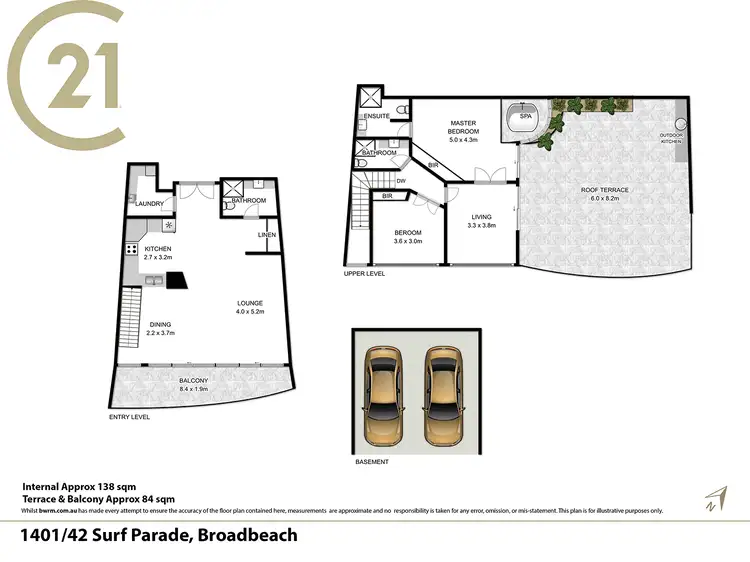 Floorplan of Homely apartment listing, 1401/42 Surf Parade, Broadbeach QLD 4218